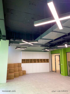 روشنایی دانشکده نفت توسط چراغ خطی لاین نورانه