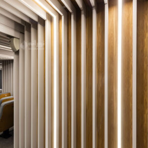 چراغ خطی روکار لاین ، نور خطی ، لاین نوری ، سالن همایش کاج بانک کارآفرین ، نورانه