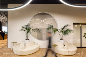 لانژ سبدگردان کاریزما نورانه رینگو کاستومایز چراغ دایره ای دفتر معماری دش