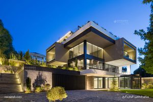 نورپردازی نما پروژه کردان ویلا چراغ مگنتی مولتی ترک لینو تریمو، نورانه