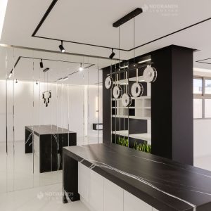 نورپردازی منزل مسکونی اصفهان، طراحی روشنایی خانه، چراغ مگنتی مولتی ترک نورانه