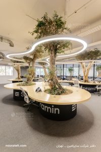 نورپردازی دفتر شرکت ساپرامین با چراغ کرو نورانه