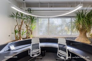 نورپردازی دفتر شرکت ساپرامین با چراغ کرو نورانه