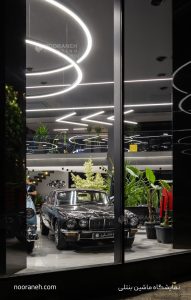 نورپردازی نمایشگاه ماشین بنتلی با چراغ رینگو نورانه