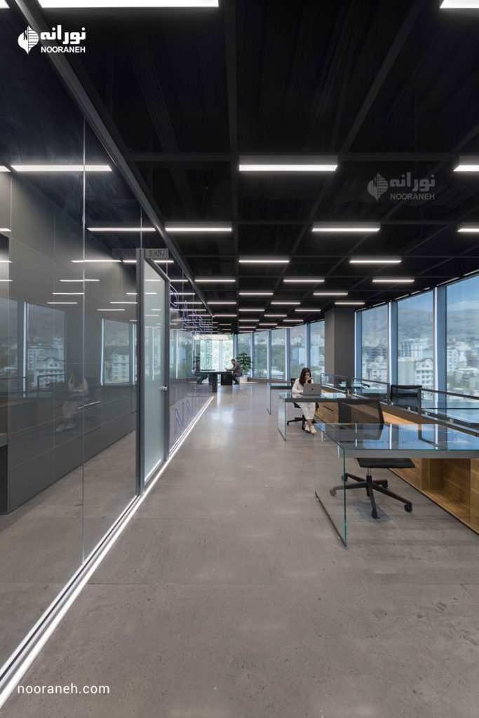 نورپردازی خطی دفتر بازتاب، چراغ خطی نورانه