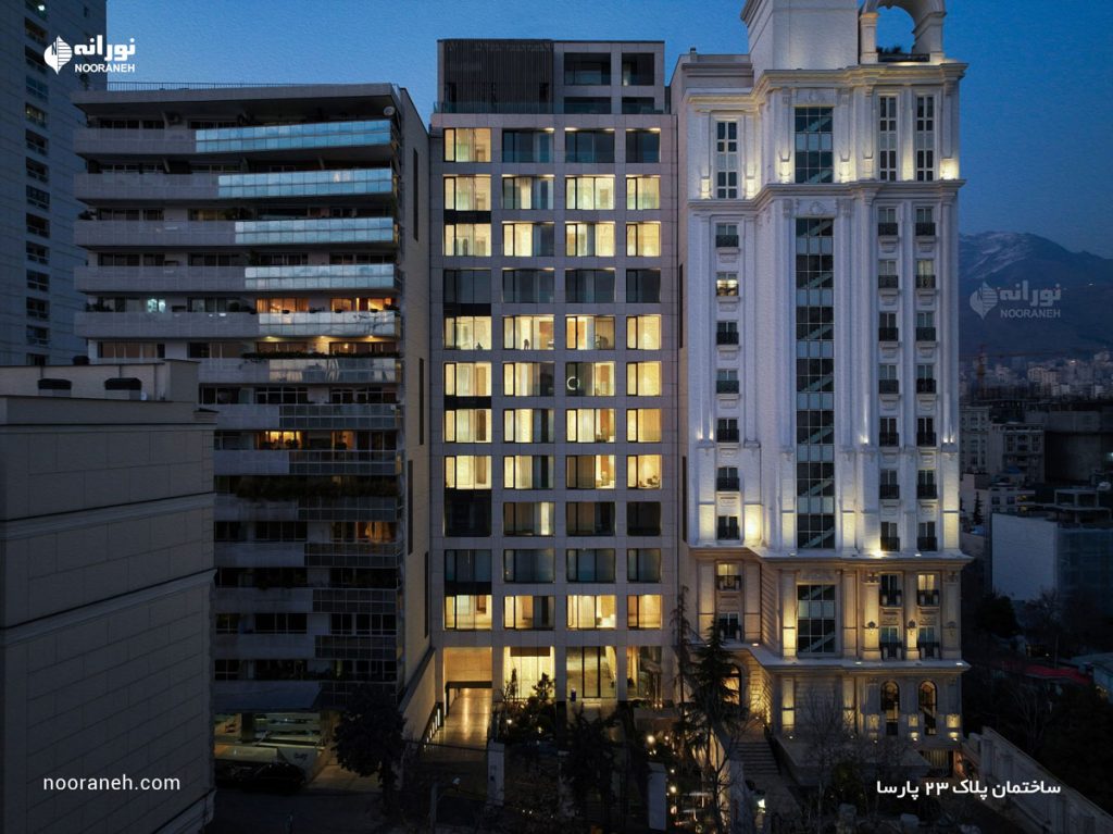 تامین چراغ های روشنایی ساختمان پلاک 23 پارسا