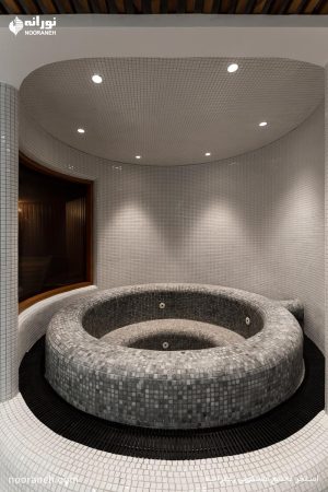 نورپردازی استخر مجتمع مسکونی زعفرانیه با چراغ خطی ضد آب ip