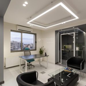 نورپردازی دفتر اداری باکس با چراغ لاین نورانه