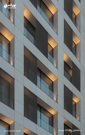 نورپردازی نما-ساختمان پارسا