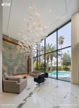 طراحی روشنایی و نورپردازی ویلای بهارنارنج، نورانه
